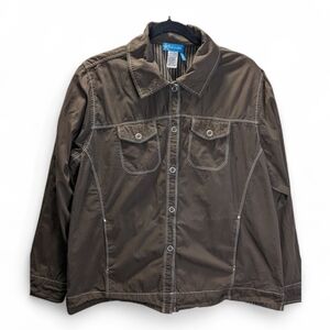 Fresh Produce womens Brown Utility  Jacket Lightweight Size XXL